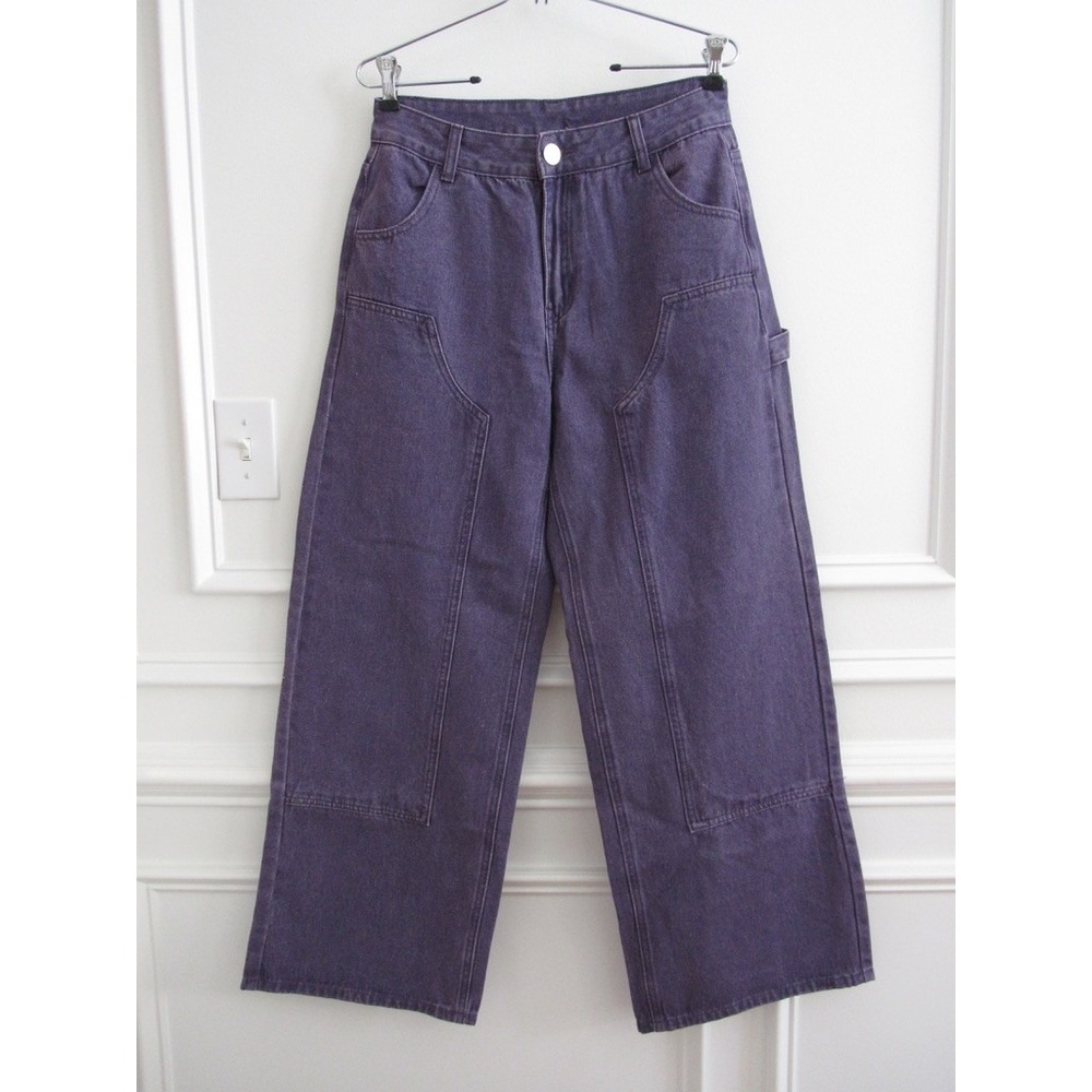 NVFelix Purple Carpenter Jeans Womens M Wide Leg Utility Workwear Skater NWT